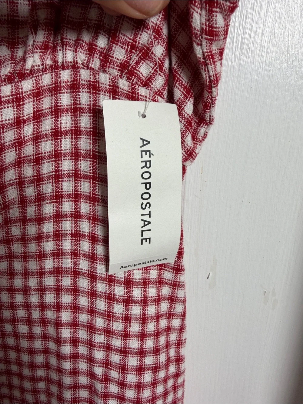 NWT Aeropostale Red Plaid Gingham Square Neck Lace Cami Tank Linen
Mini Dress - Picture 7 of 12